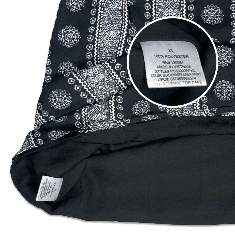 Pink Republic Black and White Keyhole Back Boho Line Print Dress - Picture 5 of 6